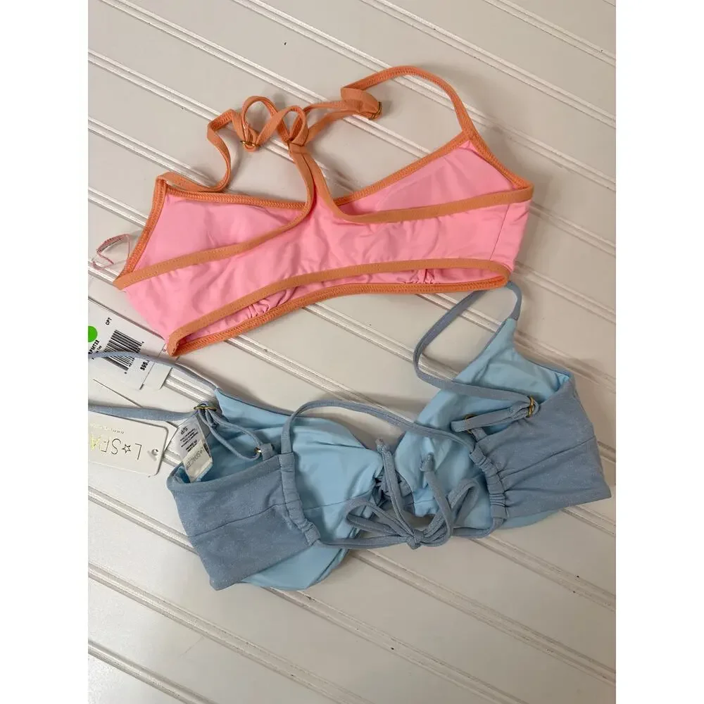NWT L Space Swim Top Pamela Racerback & Shimmer Ringo Bikini Beach Bundle Sz S